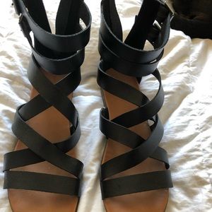 Size 11 black gladiator sandals